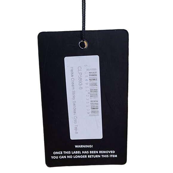 NWT PrettyLittleThing Helsa‎ Cream Slinky Bandeau Crop Top Women's Size 4 NEW - Picture 7 of 13